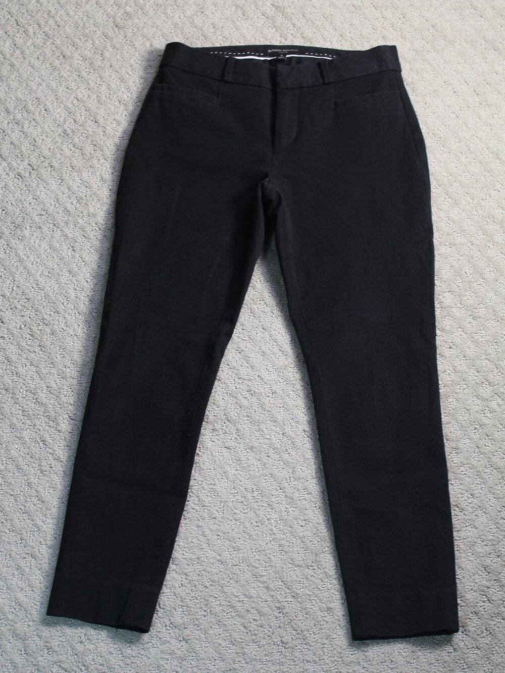 Banana Republic Sloan Black Cropped Twill Dress Pants Size 0 Cotton Blend